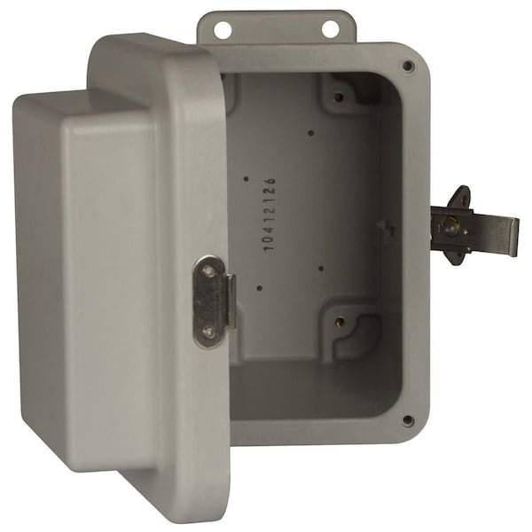 Twist Lock Latch Electrical Enclosures, 8 in H, 6 in D, 6 in W, 4X, Fiberglass